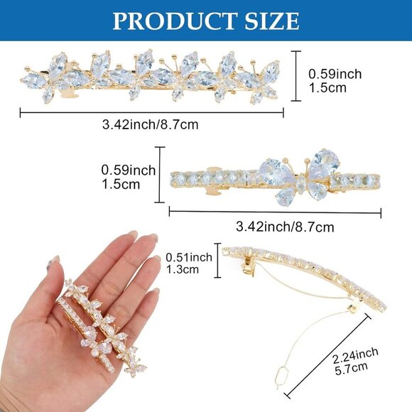 Gold Rhinestone Butterfly Hair Clips for Women Elegant Bridal Hair Accessories main image 7